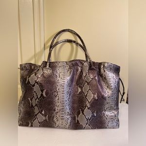 DSW Snake Print Tote Bag - Brown and Gray